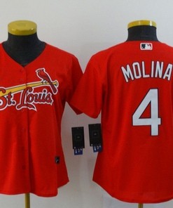 St Louis Cardinals Yadier Molina #4 2020 Mlb Red Orange Womens Jersey - Robokeg