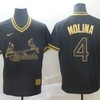 St Louis Cardinals Yadier Molina #4 Mlb Gold Brandedition Black Jersey - Robokeg
