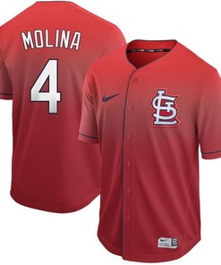 St Louis Cardinals Yadier Molina #4 Red Mlb Drift Brandedition Jersey - Robokeg