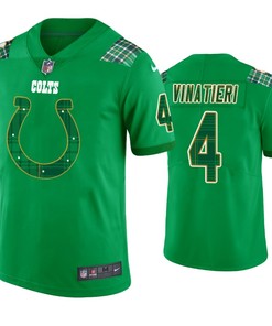 St. Patricks Day Indianapolis Colts #4 Adam Vinatieri Jersey Kelly Green - Men - Robokeg