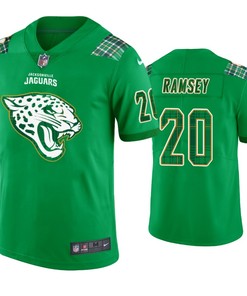St. Patricks Day Jacksonville Jaguars #20 Jalen Ramsey Jersey Kelly Green - Men - Robokeg