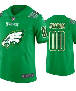 St. Patricks Day Philadelphia Eagles Custom Jersey Kelly Green - Mens - Robokeg