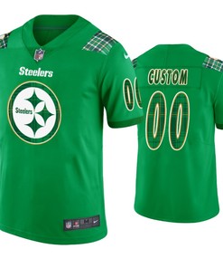 St. Patricks Day Pittsburgh Steelers Custom Jersey Kelly Green - Mens - Robokeg