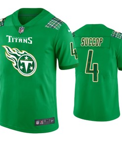 St. Patricks Day Tennessee Titans #4 Ryan Succop Jersey Kelly Green - Men - Robokeg