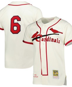 Stan Musial St. Louis Cardinals Mitchell & Ness 1944 Cooperstown Collection Authentic Jersey - Cream Mlb - Robokeg
