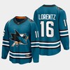 Steven Lorentz 16 San Jose Sharks 2022-23 Home The Evolve Teal Jersey - Robokeg