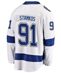 Steven Stamkos 91 Tampa Bay Lightning Stanley Cup 2023 Playoffs Patch Away Breakaway Men Jersey - White - Robokeg