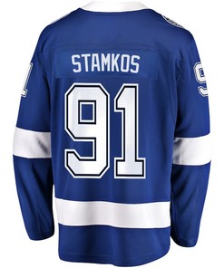 Steven Stamkos 91 Tampa Bay Lightning Stanley Cup 2023 Playoffs Patch Home Breakaway Men Jersey - Blue - Robokeg
