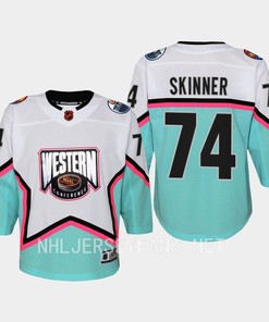 Stuart Skinner 74 Edmonton Oilers 2023 All-Star Game Jersey White Equipment - Robokeg
