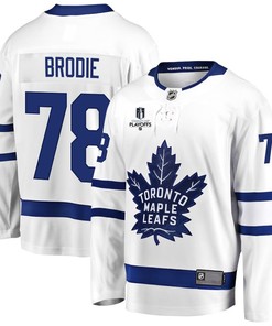 T.J. Brodie 78 Toronto Maple Leafs Stanley Cup 2023 Playoffs Patch Away Breakaway Men Jersey - White - Robokeg