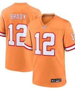 Tampa Bay Buccaneers #12 Tom Brady Throwback Game Jersey - Orange - Robokeg