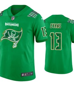 Tampa Bay Buccaneers #13 Mike Evans Jersey St. Patricks Day Kelly Green Lucky - Men - Robokeg