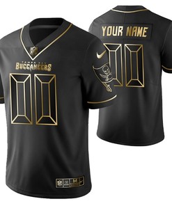 Tampa Bay Buccaneers 2021 Nfl Golden Brandedition Black Jersey Gift With Custom Name Number For Buccaneers Fans - Robokeg