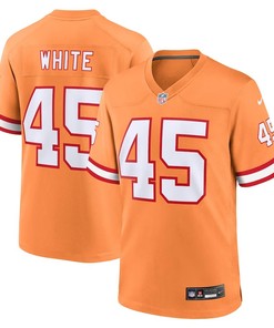 Tampa Bay Buccaneers #45 Devin White Throwback Game Jersey - Orange - Robokeg