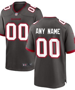 Tampa Bay Buccaneers Alternate Custom Game Jersey Pewter Custom Jerseys Nfl - Robokeg