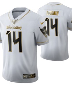 Tampa Bay Buccaneers Chris Godwin 14 2021 Nfl Golden Brandedition White Jersey Gift For Buccaneers Fans - Robokeg