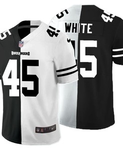 Tampa Bay Buccaneers Denvin White #45 Nfl 2020 Black And White Jersey - Robokeg