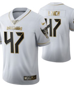Tampa Bay Buccaneers John Lynch 47 2021 Nfl Golden Brandedition White Jersey Gift For Buccaneers Fans - Robokeg