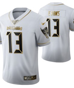 Tampa Bay Buccaneers Mike Evans 13 2021 Nfl Golden Brandedition White Jersey Gift For Buccaneers Fans - Robokeg