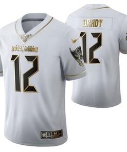 Tampa Bay Buccaneers Tom Brady 12 2021 Nfl Golden Brandedition White Jersey Gift For Buccaneers Fans - Robokeg