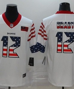 Tampa Bay Buccaneers Tom Brady #12 Nfl 2020 American Flag White Jersey - Robokeg