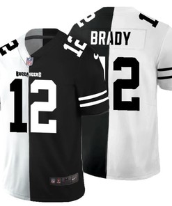Tampa Bay Buccaneers Tom Brady #12 Nfl 2020 Black And White Jersey - Robokeg