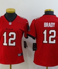 Tampa Bay Buccaneers Tom Brady #12 Nfl 2020 Red Orange Womens Jersey - Robokeg