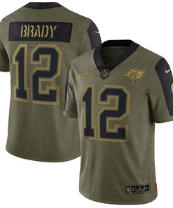 Tampa Bay Buccaneers Tom Brady 12 Nfl Olive 2021 Salute To Service Retired Player Men Jersey For Buccaneers Fans - Robokeg