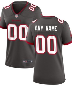 Tampa Bay Buccaneers Womens Alternate Custom Game Jersey Pewter Custom Jerseys Nfl - Robokeg
