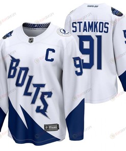 Tampa Bay Lightning 91 Steven Stamkos 2022 Stadium Series White Jersey Jersey - Robokeg