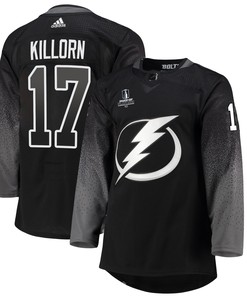 Tampa Bay Lightning Alex Killorn 17 Alternate 2022 Stanley Cup Playoffs Breakaway Men Jersey - Black - Robokeg