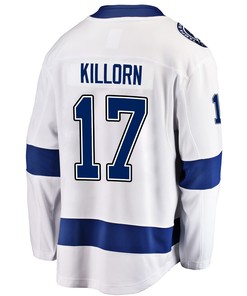 Tampa Bay Lightning Alex Killorn 17 Away 2022 Stanley Cup Final Breakaway Men Jersey - White - Robokeg