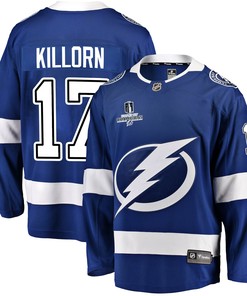 Tampa Bay Lightning Alex Killorn 17 Home 2022 Stanley Cup Champions Breakaway Men Jersey - Blue - Robokeg
