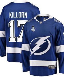 Tampa Bay Lightning Alex Killorn 17 Home 2022 Stanley Cup Final Breakaway Men Jersey - Blue - Robokeg