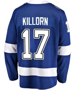Tampa Bay Lightning Alex Killorn 17 Home 2022 Stanley Cup Final Breakaway Men Jersey - Blue - Robokeg