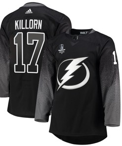 Tampa Bay Lightning Alex Killorn 17 alternate 2022 Stanley Cup Final Breakaway Men Jersey - black - Robokeg