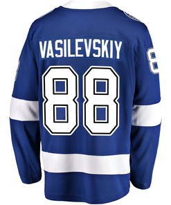 Tampa Bay Lightning Andrei Vasilevskiy 88 Home 2022 Stanley Cup Playoffs Breakaway Men Jersey - Blue - Robokeg