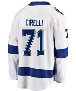 Tampa Bay Lightning Anthony Cirelli 71 Away 2022 Stanley Cup Final Breakaway Men Jersey - White - Robokeg