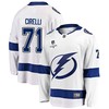 Tampa Bay Lightning Anthony Cirelli 71 Away 2022 Stanley Cup Playoffs Breakaway Men Jersey - White - Robokeg