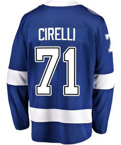 Tampa Bay Lightning Anthony Cirelli 71 Home 2022 Stanley Cup Playoffs Breakaway Men Jersey - Blue - Robokeg