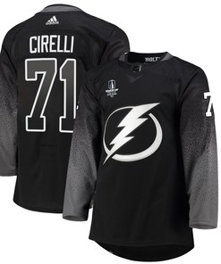 Tampa Bay Lightning Anthony Cirelli 71 alternate 2022 Stanley Cup Final Breakaway Men Jersey - black - Robokeg