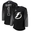 Tampa Bay Lightning Brian Elliott 1 Alternate 2022 Stanley Cup Playoffs Breakaway Men Jersey - Black - Robokeg