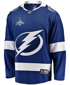 Tampa Bay Lightning Brian Elliott 1 Home 2022 Stanley Cup Champions Breakaway Men Jersey - Blue - Robokeg