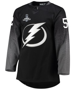 Tampa Bay Lightning Callan Foote 52 Alternate 2022 Stanley Cup Champions Breakaway Men Jersey - Black - Robokeg