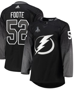 Tampa Bay Lightning Callan Foote 52 Alternate 2022 Stanley Cup Playoffs Breakaway Men Jersey - Black - Robokeg