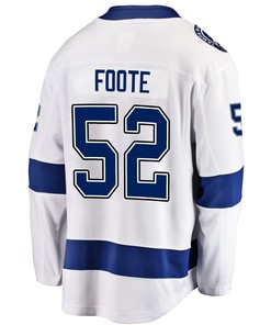 Tampa Bay Lightning Callan Foote 52 Away 2022 Stanley Cup Champions Breakaway Men Jersey - White - Robokeg