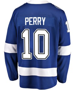 Tampa Bay Lightning Corey Perry 10 Home 2022 Stanley Cup Playoffs Breakaway Men Jersey - Blue - Robokeg