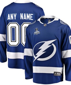 Tampa Bay Lightning Custom Home 2022 Stanley Cup Playoffs Breakaway Men Jersey - Blue - Robokeg