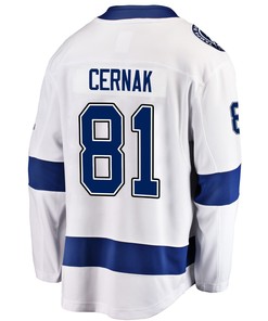Tampa Bay Lightning Erik Cernak 81 Away 2022 Stanley Cup Final Breakaway Men Jersey - White - Robokeg