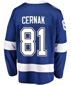 Tampa Bay Lightning Erik Cernak 81 Home 2022 Stanley Cup Playoffs Breakaway Men Jersey - Blue - Robokeg